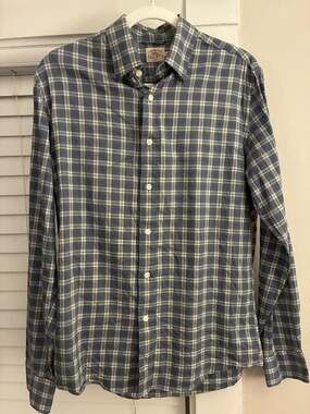 Faherty Movement Plaid Long Sleeve Button Down Shirt Size S